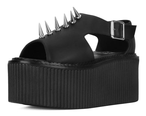 S3348 Black TUKskin Spike Strato Sandal