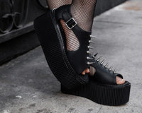 S3348 Black TUKskin Spike Strato Sandal