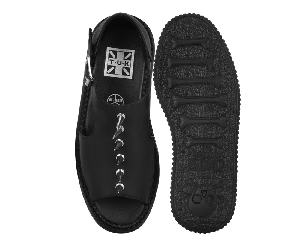 S3348 Black TUKskin Spike Strato Sandal