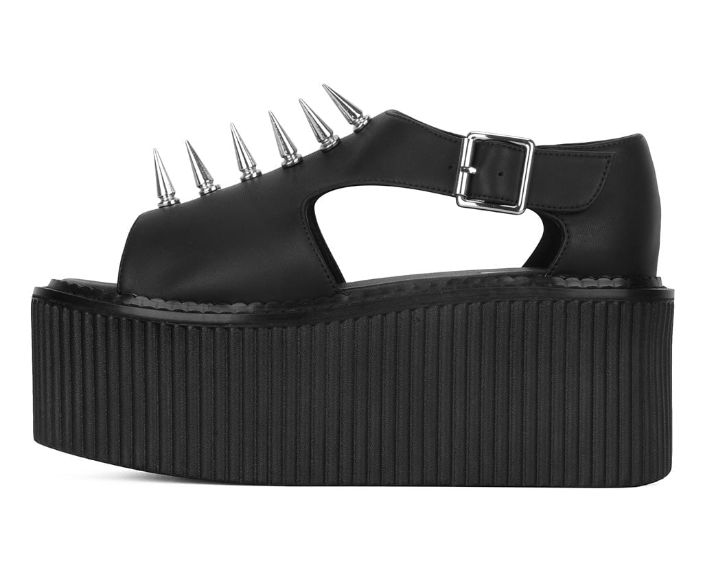 S3348 Black TUKskin Spike Strato Sandal