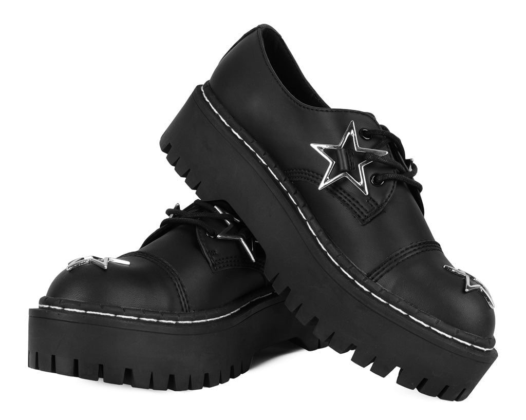 A3277 Black TUKskin Star Double Decker Brogue