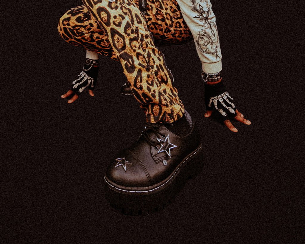 A3277 Black TUKskin Star Double Decker Brogue