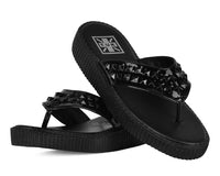 F3388L Black TUKskin Stud Viva Low Flip Flop