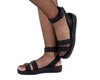 F3384L Black TUKskin Studded Ankle Strap Sandal