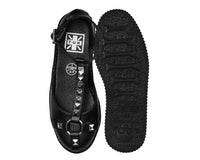 Black TUKskin™ Studded T-bar Pointed Mary Jane - T.U.K.F3499L-05