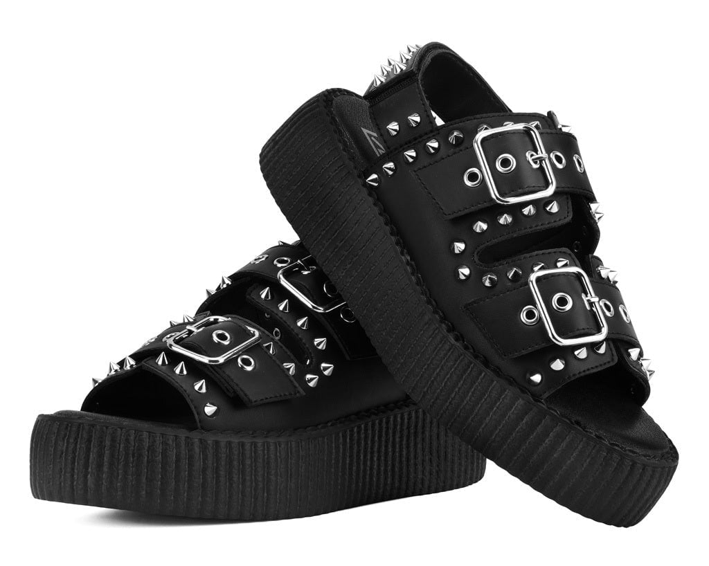 V3477L Black TUKskin Studded Viva Mondo Sandal