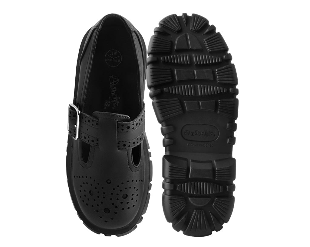 T2334 Black TUKskin™ T-Bar Anarchic Airship Brogue