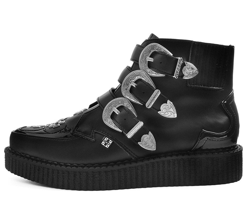 Black TUKskin™ Western Buckle Pointed Boot - T.U.K.A9413-03