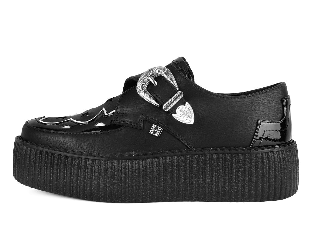 Black TUKskin Western Buckle Viva Mondo Creeper - T.U.K.V3287-03