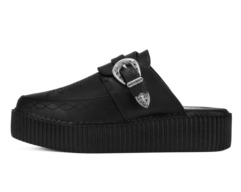 Black TUKskin Western Mondo Pointed Mule - T.U.K.H3451-03