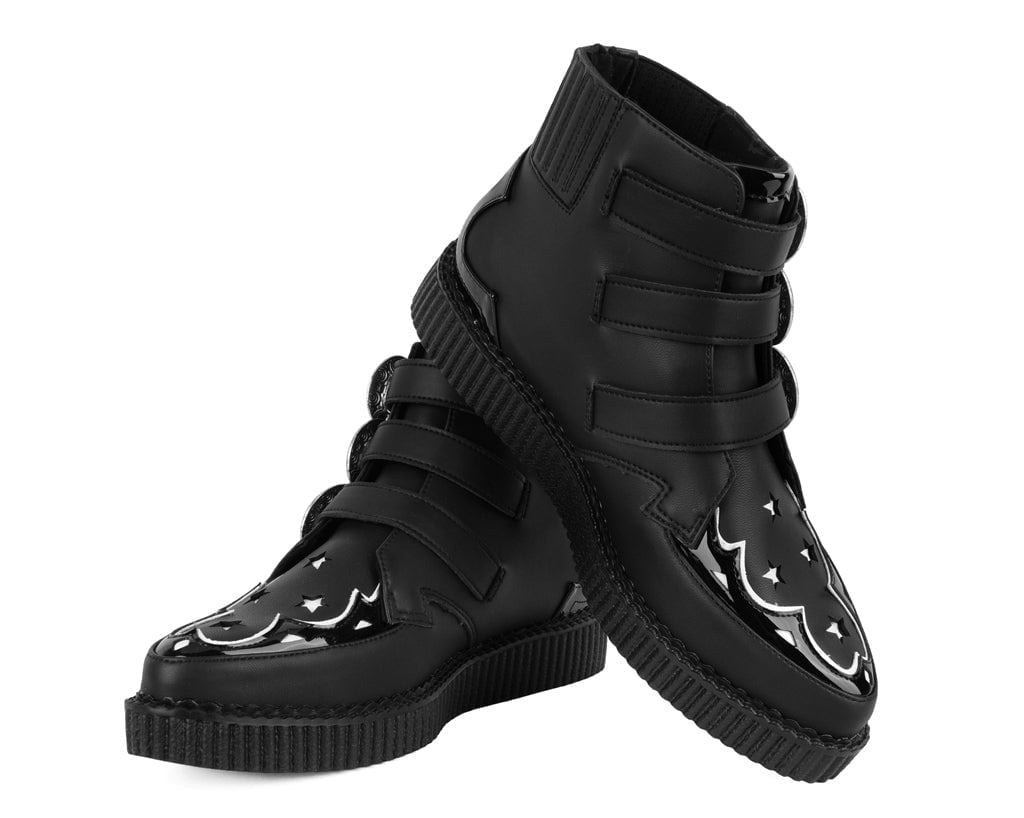 A3286 Black TUKskin Western Star 3-Buckle Pointed Boot