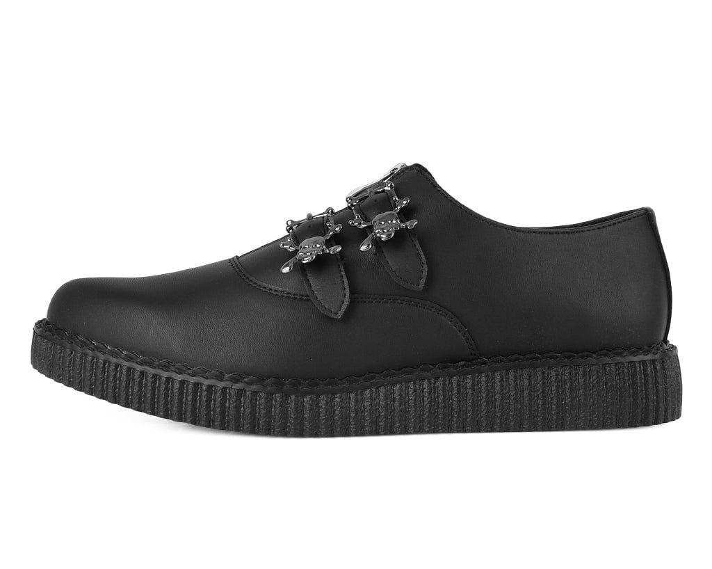 A3210 Black TUKskin Zipper Skull Pointed Creeper