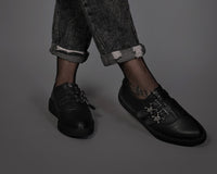 A3210 Black TUKskin Zipper Skull Pointed Creeper