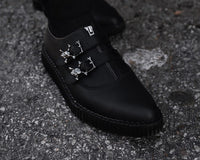A3210 Black TUKskin Zipper Skull Pointed Creeper