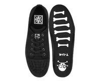 A3428 Black Twill  Spiked  Lace Up Sneaker