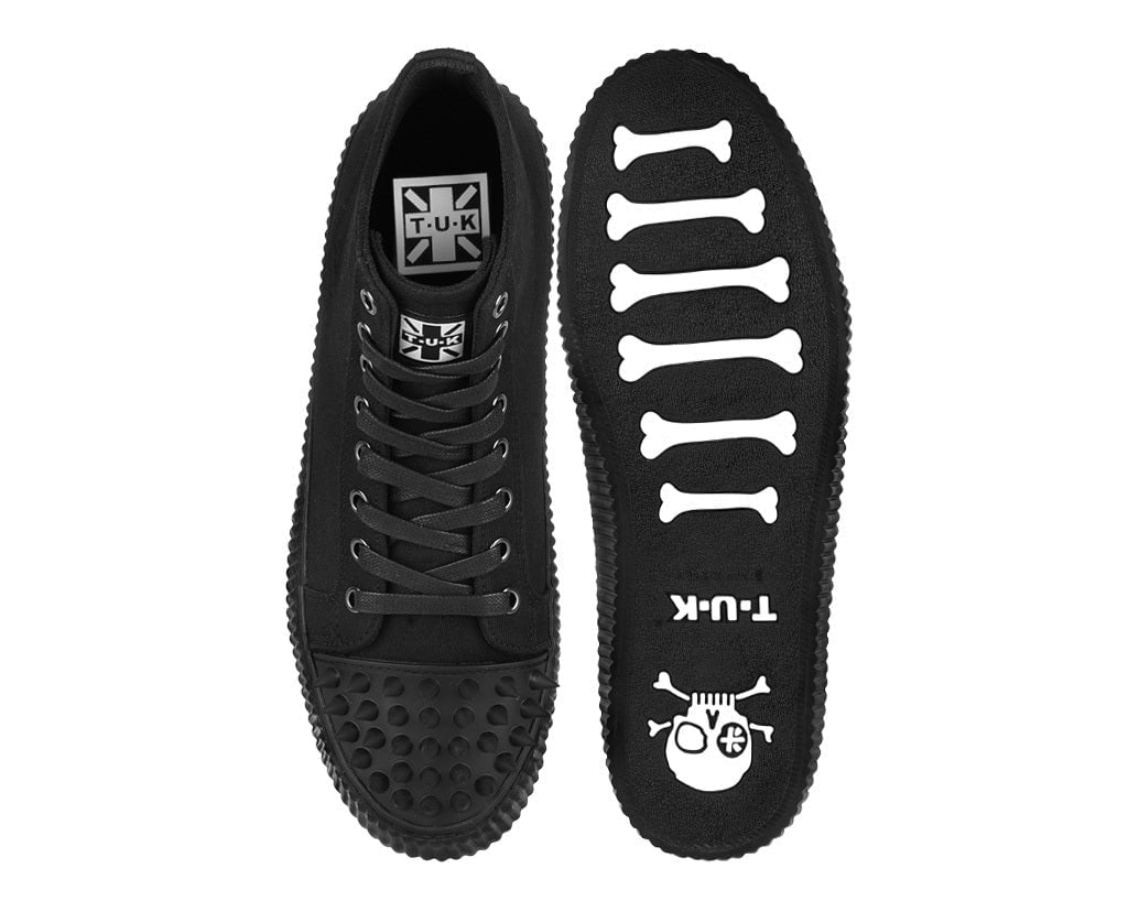 A3429 Black Twill Spiked Toe 8 Eye Sneaker Boot