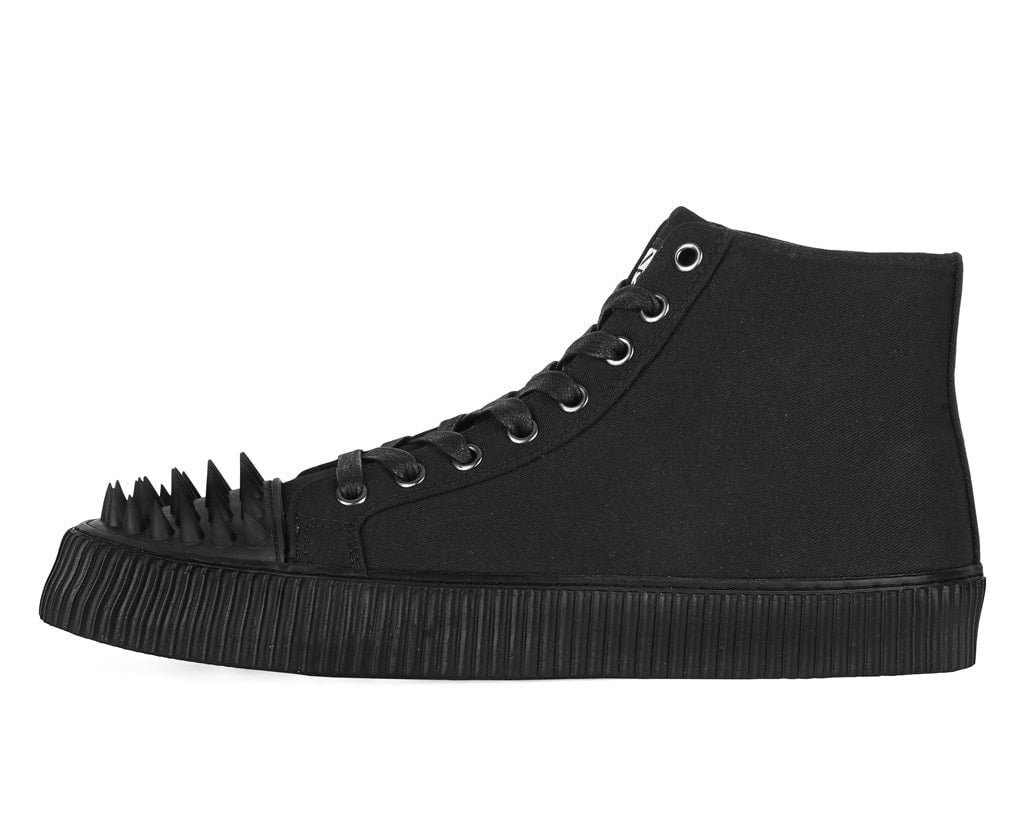 A3429 Black Twill Spiked Toe 8 Eye Sneaker Boot A3429-03