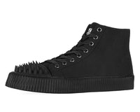 A3429 Black Twill Spiked Toe 8 Eye Sneaker Boot