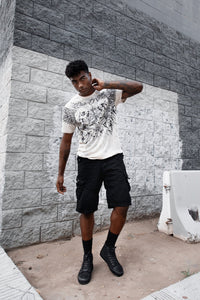 A3429 Black Twill Spiked Toe 8 Eye Sneaker Boot