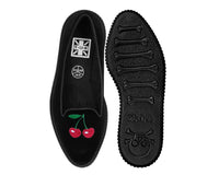 A3338L Black Velvet Cherry Ballet Flat