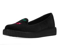 A3338L Black Velvet Cherry Ballet Flat