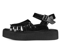 Black Vinyl Glitter Interlace Viva Mondo Sandal - T.U.K.V3492L-05