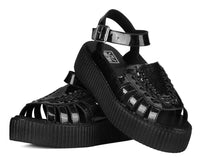 Black Vinyl Glitter Interlace Viva Mondo Sandal - T.U.K.V3492L-05