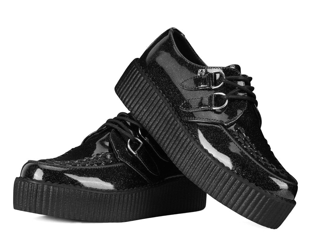 Black Vinyl Glitter Viva Mondo Creeper - T.U.K.V3490-03