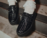 Black Wavy Patent Viva Mondo Creeper - T.U.K.V3204-03