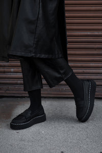 G3450 Black Waxy Leather Loafer Vintage Creeper