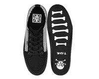 A3404 Black & White Canvas Lace-Up Creeper Sneaker