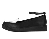 A3419L Black & White Interlace Ballet Strap Creeper