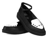 A3419L Black & White Interlace Ballet Strap Creeper