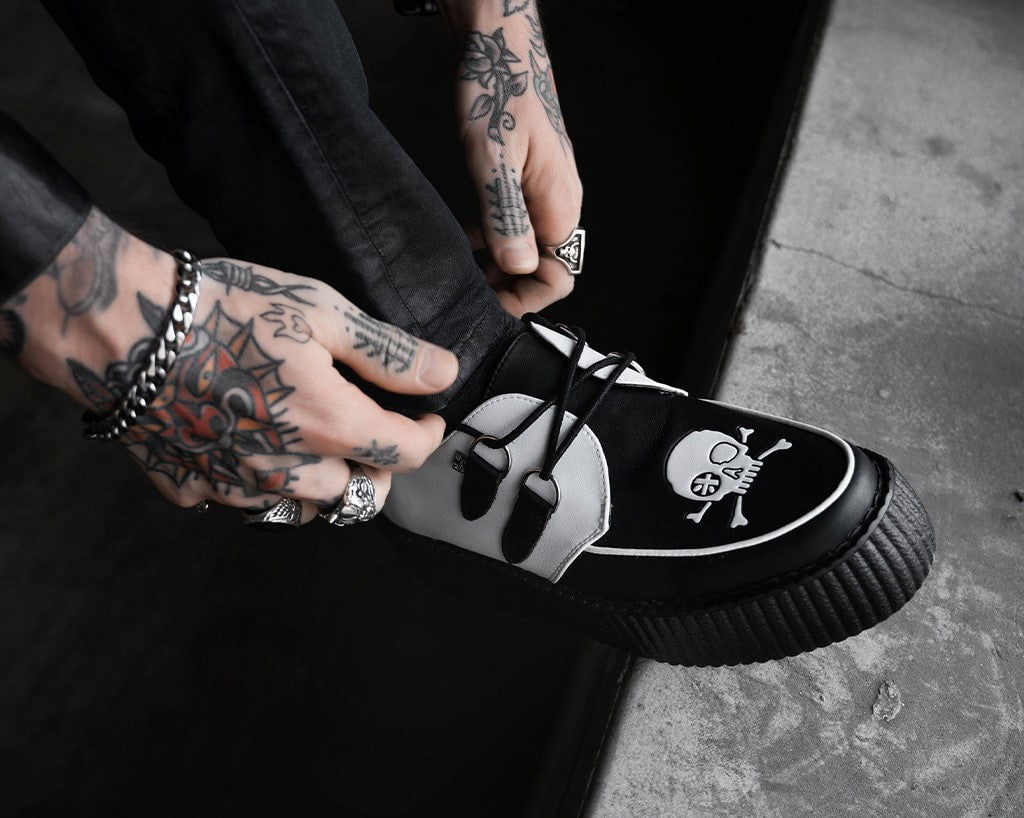 Black & White Pirate Viva Mondo Creeper - T.U.K.V3209-03
