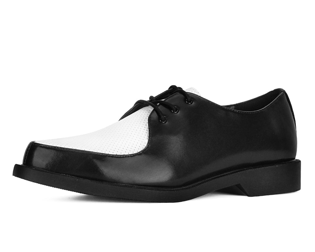 A3366 Black & White Pointed Jam Shoe Black/White
