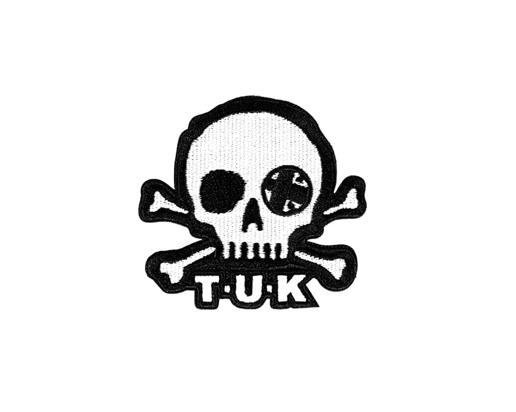 P0078 Black & White Skull Embroidered Patch P0078-OS