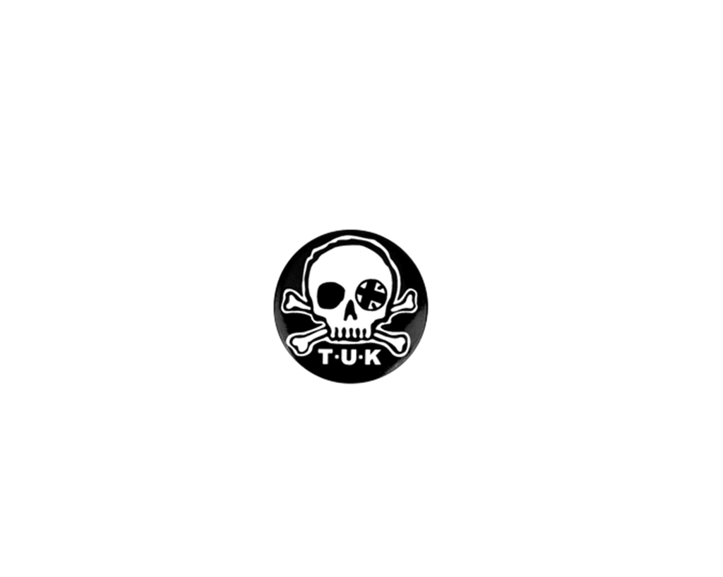 P0034 Black & White Skull Logo Pin P0034-OS