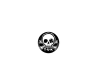 P0034 Black & White Skull Logo Pin P0034-OS