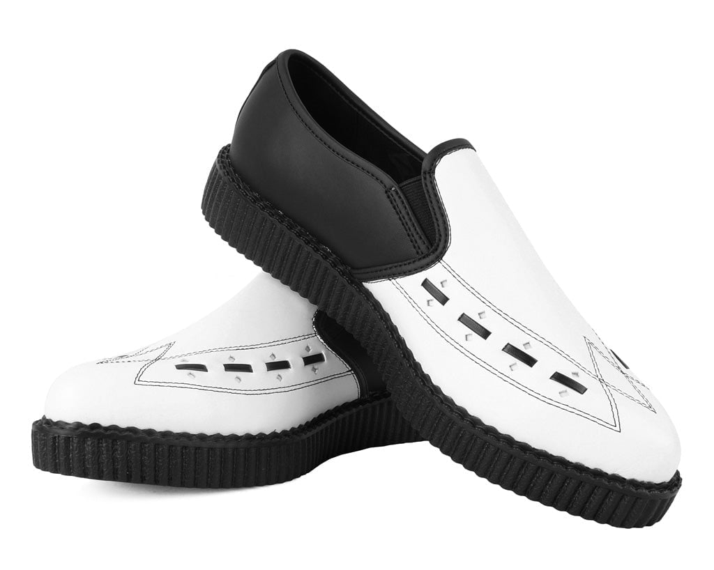 A3206 Black & White Slip-On Creeper