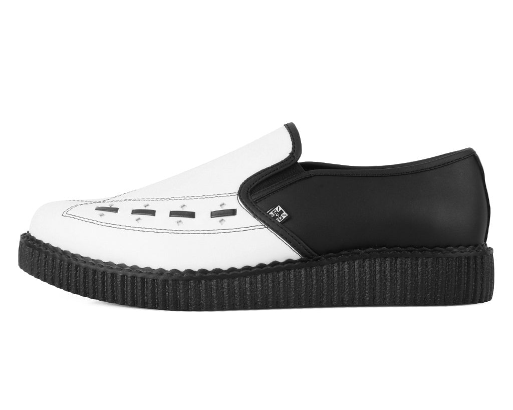 A3206 Black & White Slip-On Creeper