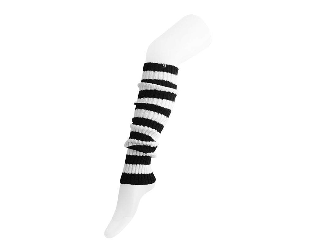 TSK1163 Black & White Stripe Knit Leg Warmer TSK1163-OS
