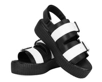 V3253L Black & White TUKskin™ 2-Buckle Viva Mondo Sandal