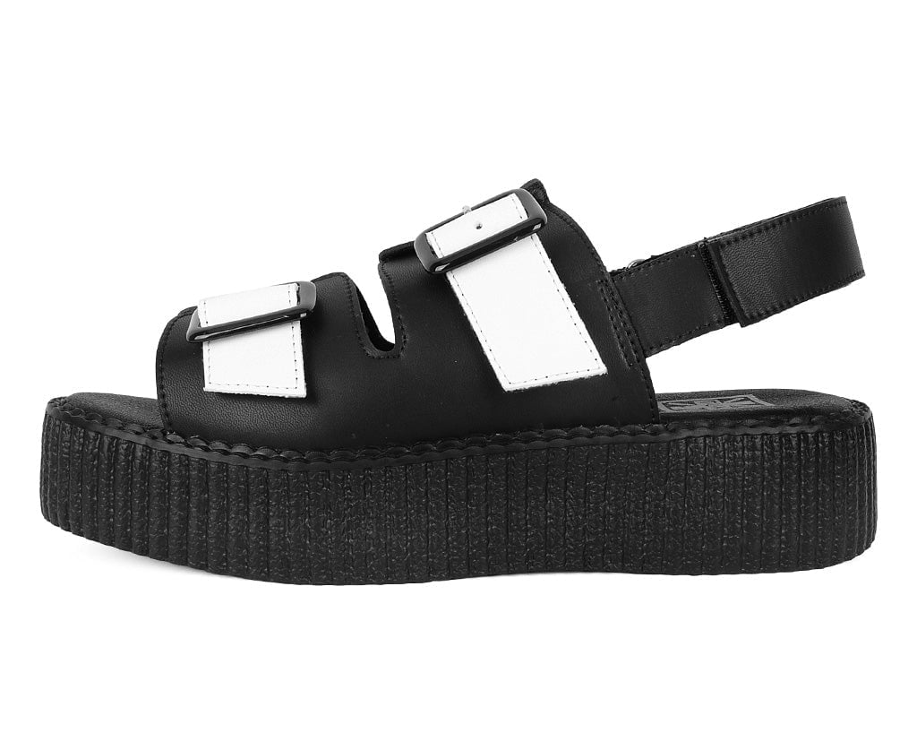 V3253L Black & White TUKskin™ 2-Buckle Viva Mondo Sandal