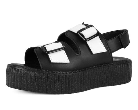 Black & White TUKskin™ 2 - Buckle Viva Mondo Sandal - T.U.K.V3253L-05