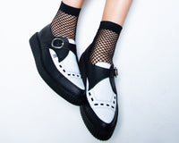 A3228 Black & White TUKskin Pointed Buckle Creeper
