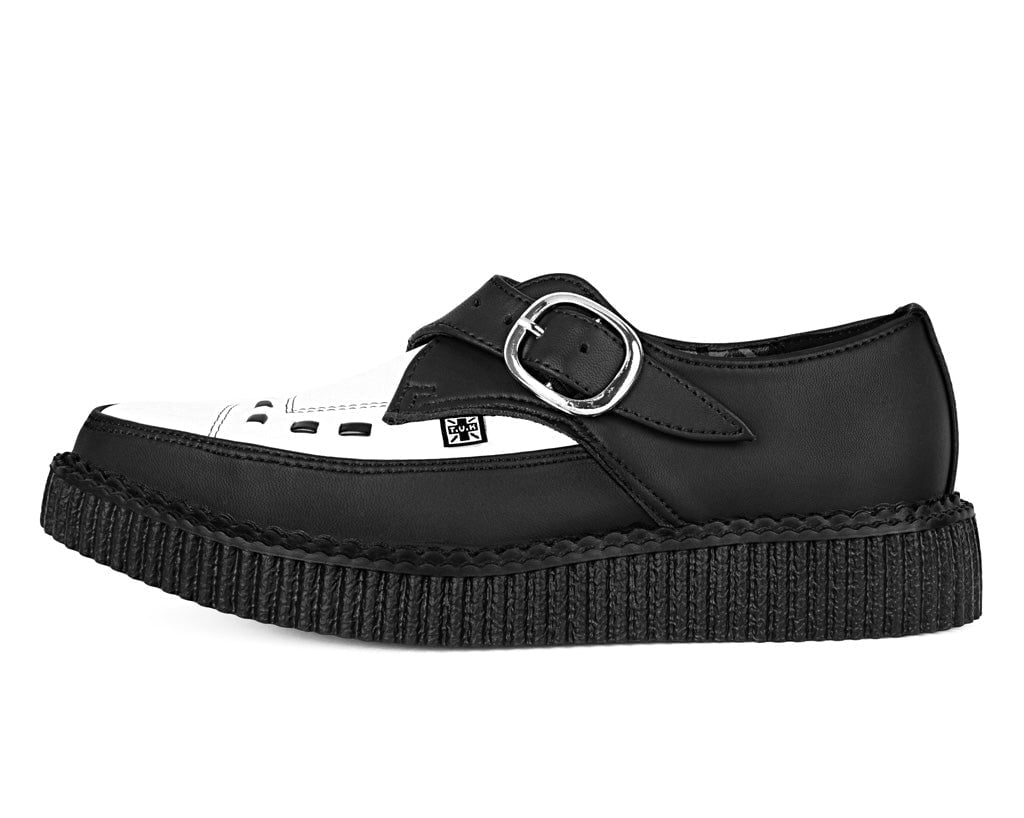 A3228 Black & White TUKskin Pointed Buckle Creeper