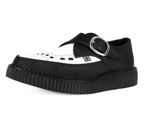 A3228 Black & White TUKskin Pointed Buckle Creeper