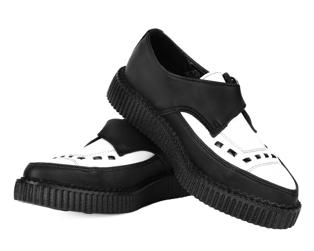 A3228 Black & White TUKskin Pointed Buckle Creeper
