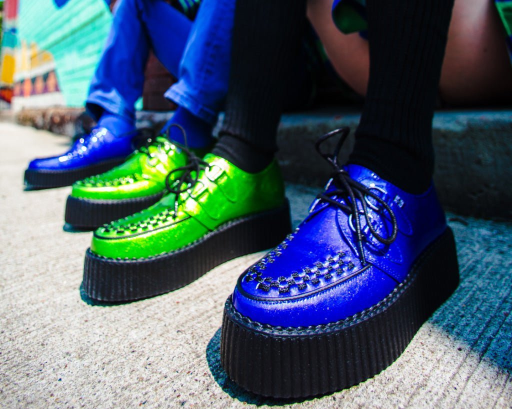 Blue Metallic Sparkle Viva Mondo Creeper - T.U.K.V3156-03