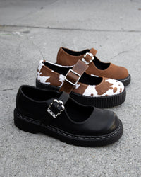 V3411L Brown Cow Hair Mondo Mary Jane